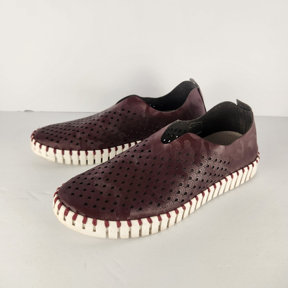 Ilse Jacobseb Tulip Women's Slip-On Burgundy Shoes Size 38 (7)